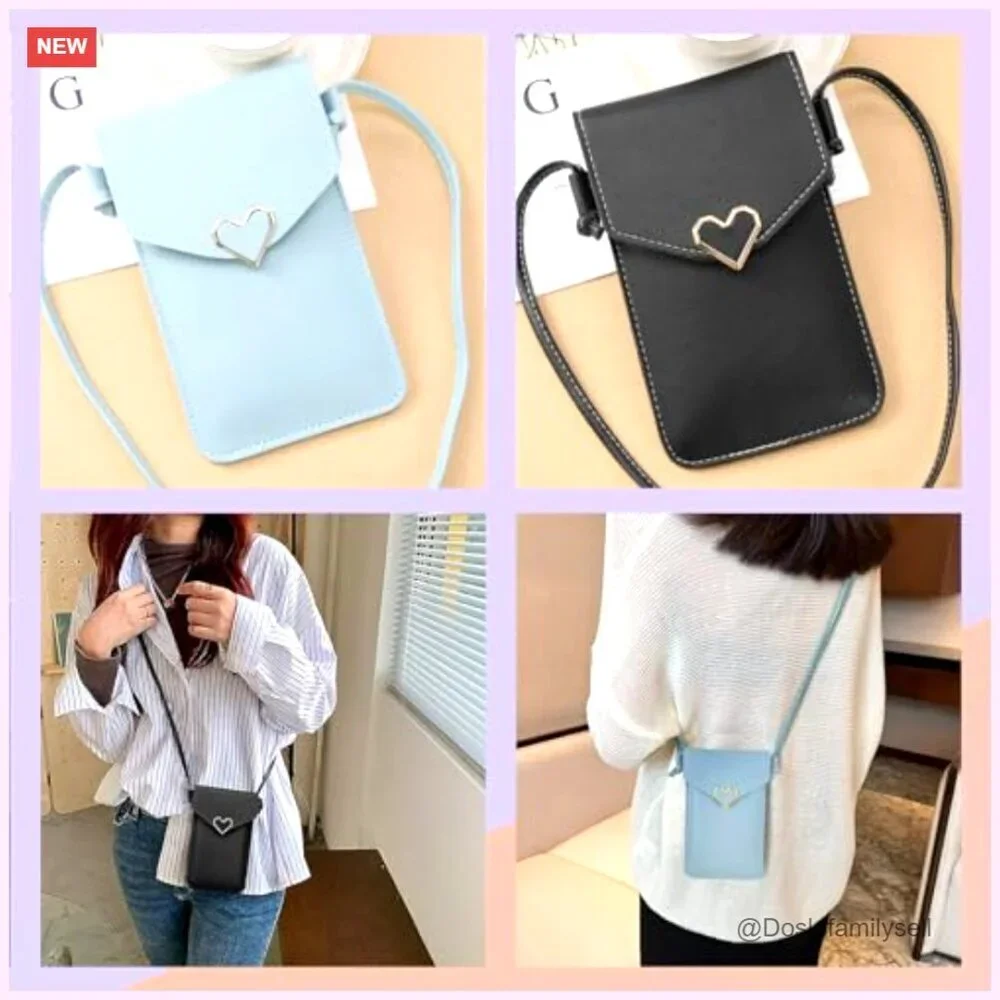 Leather Crossbody Phone Purse with Clear Touch Screen Window